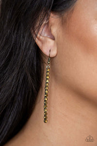 Paparazzi Accessories ✽ Grunge Meets Glamour - Brass Earrings✽Flat Rate Ship $4.50✽ - Image #2
