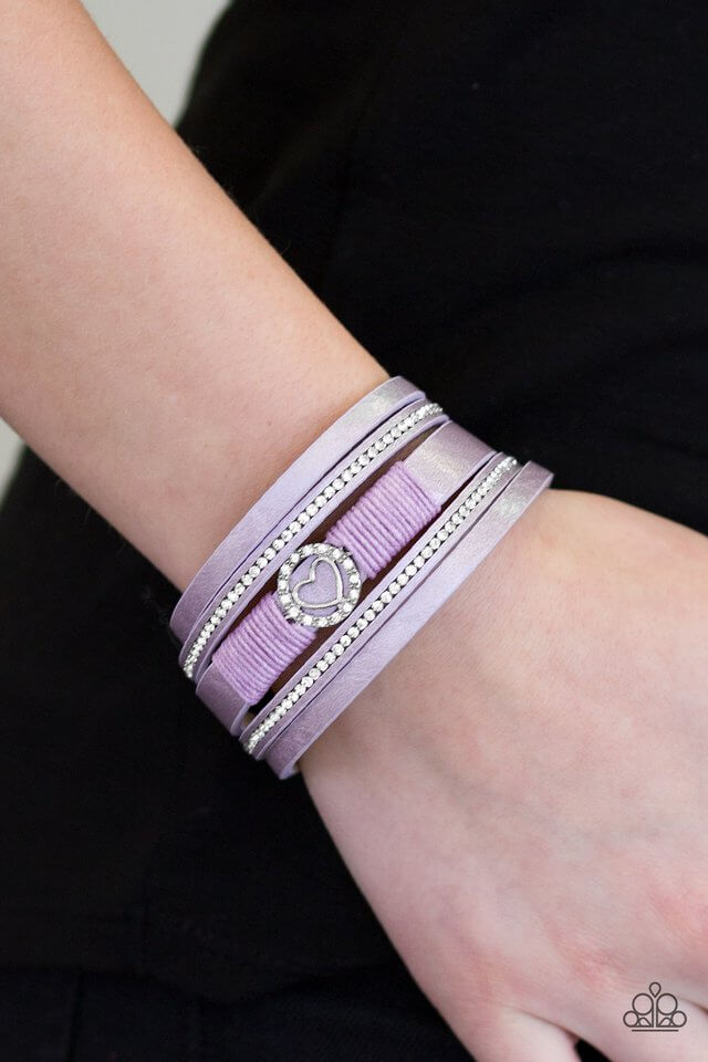 Paparazzi Accessories ❋It Takes Heart - Purple Bracelet❋ Flat Rate Ship $4.50❋ - Image #2