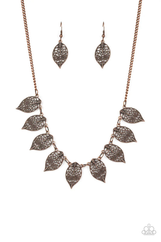 brought✽to✽you✽by✽blingflingbykat✽leafy-lagoon-copper-necklace✽paparazzi-accessories