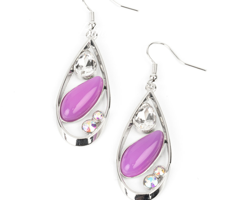Paparazzi Accessories ✽Harmonious Harbors - Purple Earrings✽Flat Rate Ship $4.50✽ - Image #1