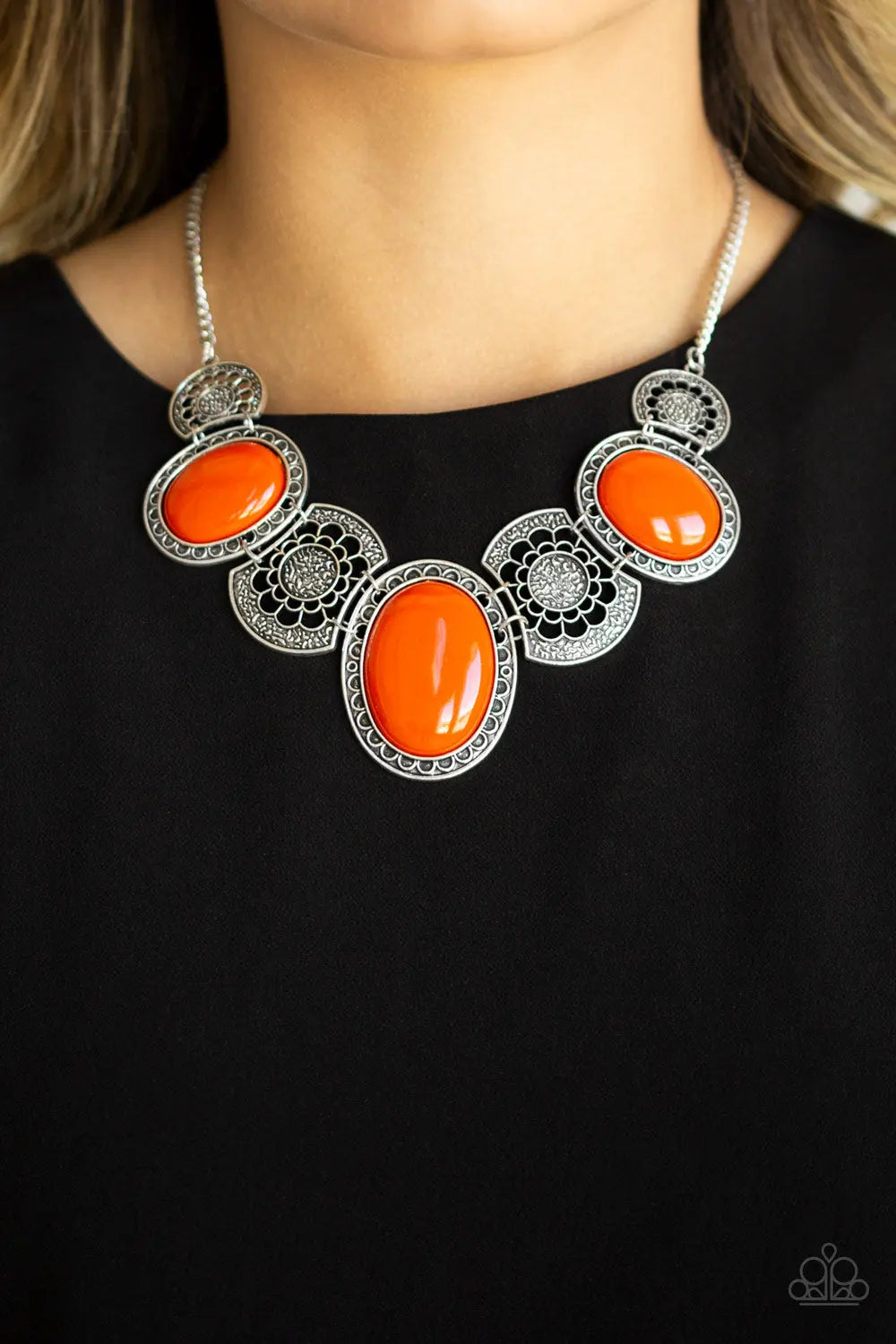 Paparazzi Accessories ✽ The Medallion-aire - Orange Necklace✽Flat Rate Ship $4.50✽ - Image #2