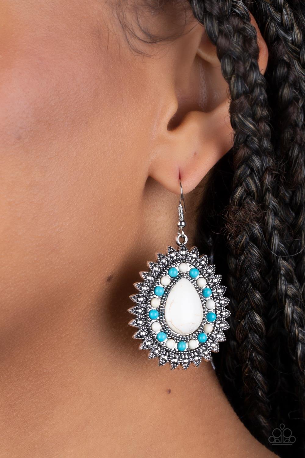 Paparazzi Accessories ❋Sagebrush Sabbatical - White Earrings❋ Flat Rate Ship $4.50❋ - Image #2