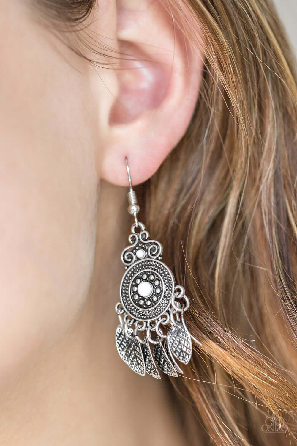 Paparazzi Accessories ✽ Lower East WILDSIDE - White Earrings✽Flat Rate Ship $4.50✽ - Image #2