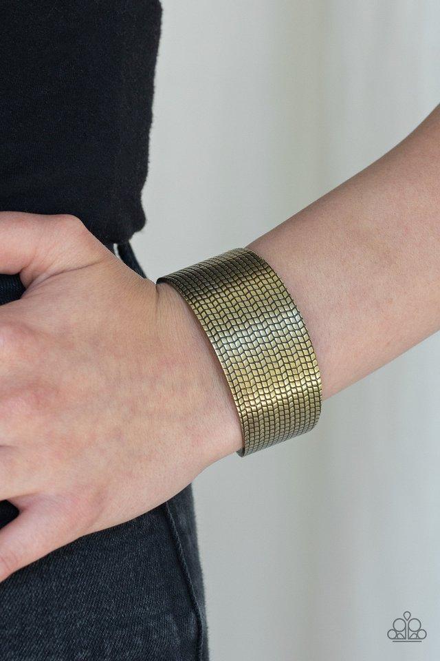 Paparazzi Accessories ❋Texture Trailblazer - Brass Bracelet❋ Flat Rate Ship $4.50❋ - Image #2