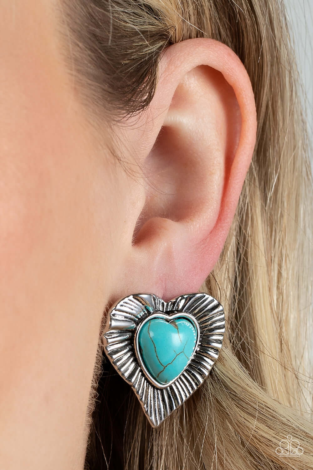 Paparazzi Accessories ❋Rustic Romance - Blue Post Earrings❋ Flat Rate Ship $4.50❋ - Image #2