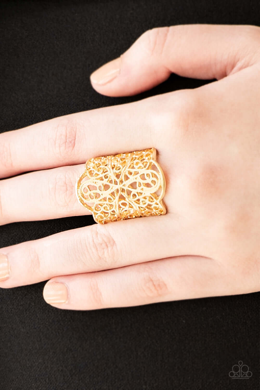 Paparazzi Accessories ✽ The Way You Make Me FRILL - Gold Ring✽Flat Rate Ship $4.50✽ - Image #2