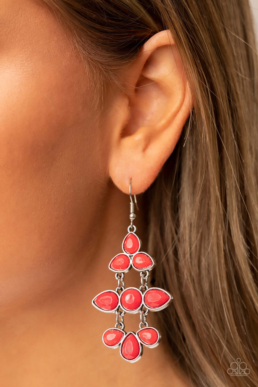 Paparazzi Accessories ❋Bay Breezin - Red Earrings❋ Flat Rate Ship $4.50❋ - Image #2