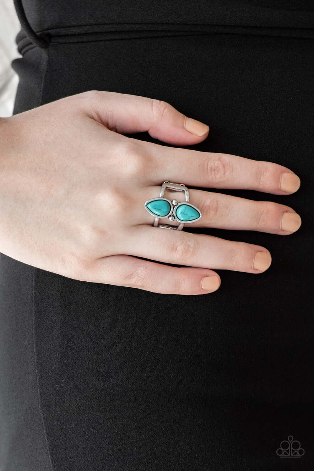 Paparazzi Accessories ✽ Simply Saharan - Blue Ring✽Flat Rate Ship $4.50✽ - Image #2