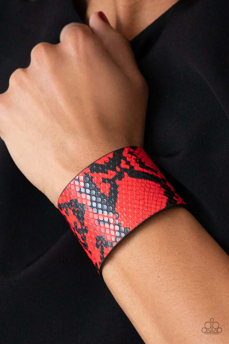 Paparazzi Accessories ❋The Rest Is HISS-tory - Red Bracelet❋ Flat Rate Ship $4.50❋ - Image #2