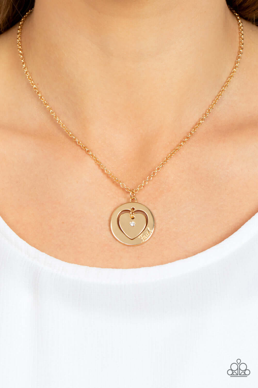 Paparazzi Accessories ❋Heart Full of Faith - Gold Necklace❋ Flat Rate Ship $4.50❋ - Image #2