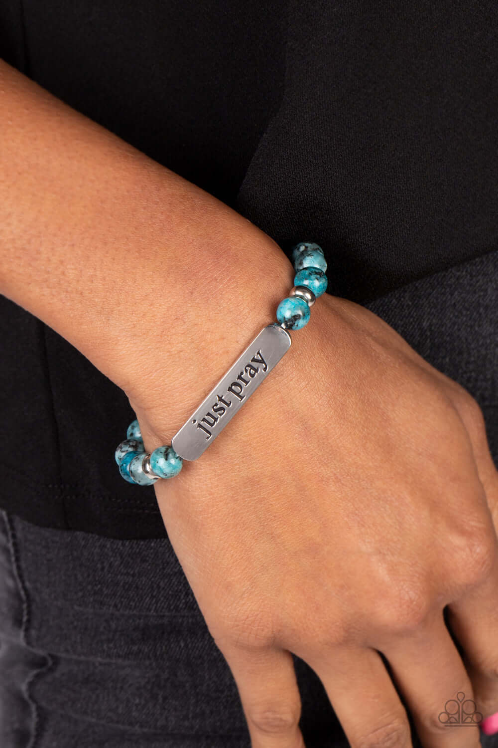 Paparazzi Accessories ❋Just Pray - Blue Bracelet❋ Flat Rate Ship $4.50❋ - Image #2