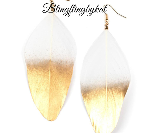 Paparazzi Accessories ✽ Fleek Feathers - White Earrings✽Flat Rate Ship $4.50✽ - Image #1