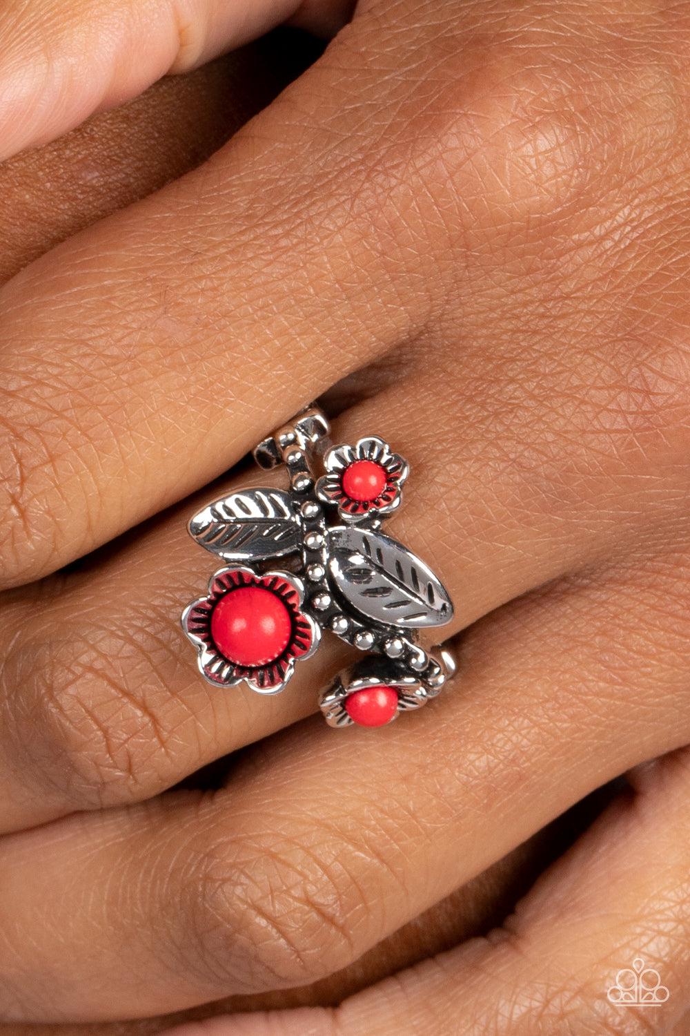 Paparazzi Accessories ❋Wonderland Wildflower - Red Ring❋ Flat Rate Ship $4.50❋ - Image #2
