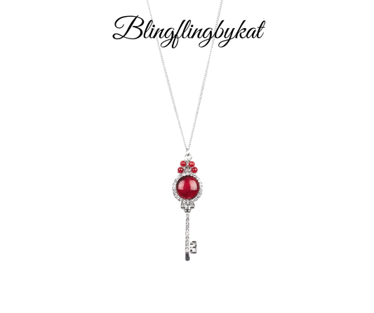 Paparazzi Accessories ✽ Unlock Every Door - Red Necklace✽Flat Rate Ship $4.50✽ - Image #1