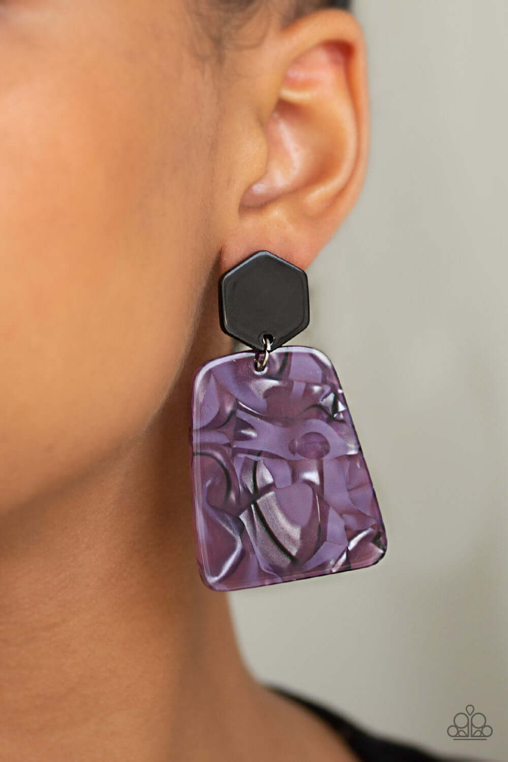 Paparazzi Accessories ✽ Majestic Mariner - Purple Post Earrings✽Flat Rate Ship $4.50✽ - Image #2
