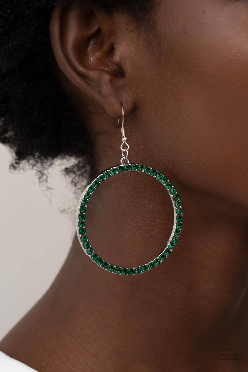 Paparazzi Accessories ❋Head-Turning Halo - Green Earrings❋ Flat Rate Ship $4.50❋ - Image #2