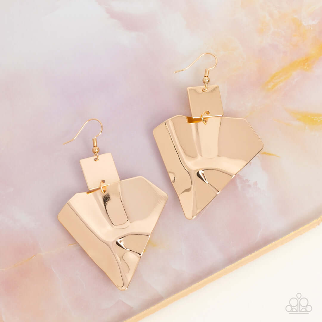 Paparazzi Accessories ❋Deceivingly Deco - Gold Earrings❋ Flat Rate Ship $4.50❋ - Image #3