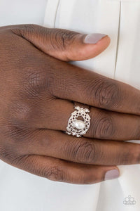 Paparazzi Accessories ✽ Mod Modest - White Ring✽Flat Rate Ship $4.50✽ - Image #2