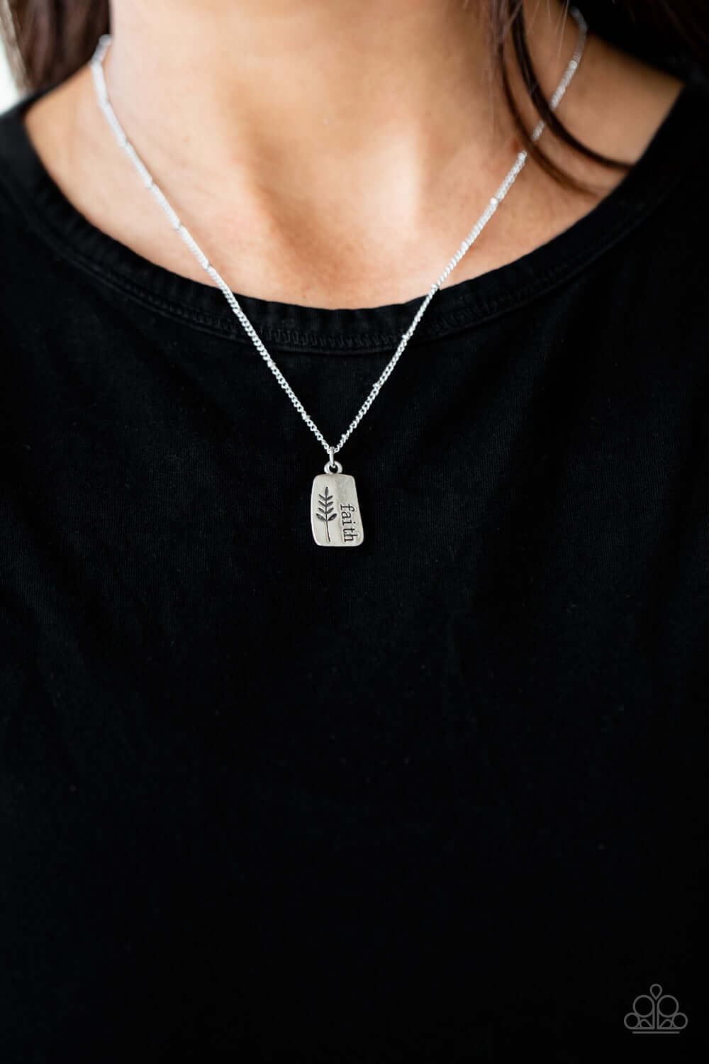 Paparazzi Accessories ❋Faith Over Fear - Silver Necklace❋ Flat Rate Ship $4.50❋ - Image #2