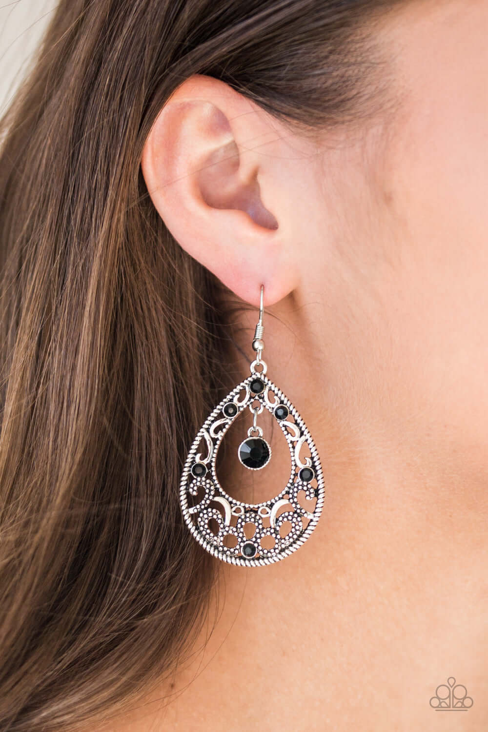 Paparazzi Accessories ✽ Gotta Get That Glow - Black Earrings✽Flat Rate Ship $4.50✽ - Image #2