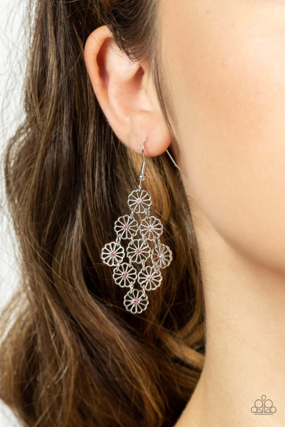 Paparazzi Accessories ❋Bustling Blooms - Pink Earrings❋ Flat Rate Ship $4.50❋ - Image #2
