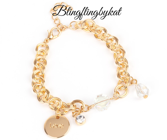 Paparazzi Accessories ✽ Lovable Luster - Gold Heart Bracelet✽Flat Rate Ship $4.50✽ - Image #1