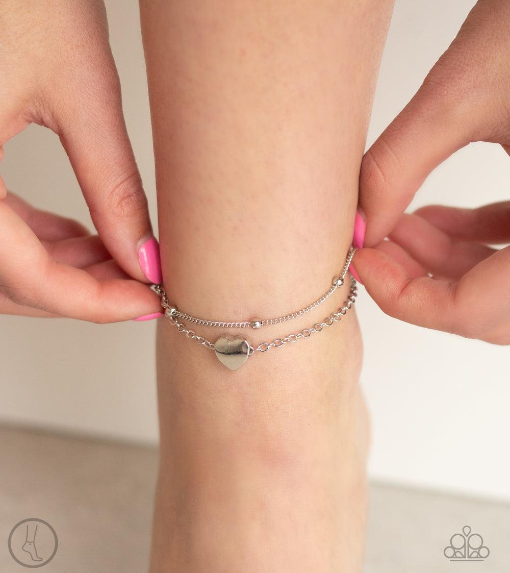 Paparazzi Accessories ✽ Ocean Heart - Silver Anklet✽Flat Rate Ship $4.50✽ - Image #2