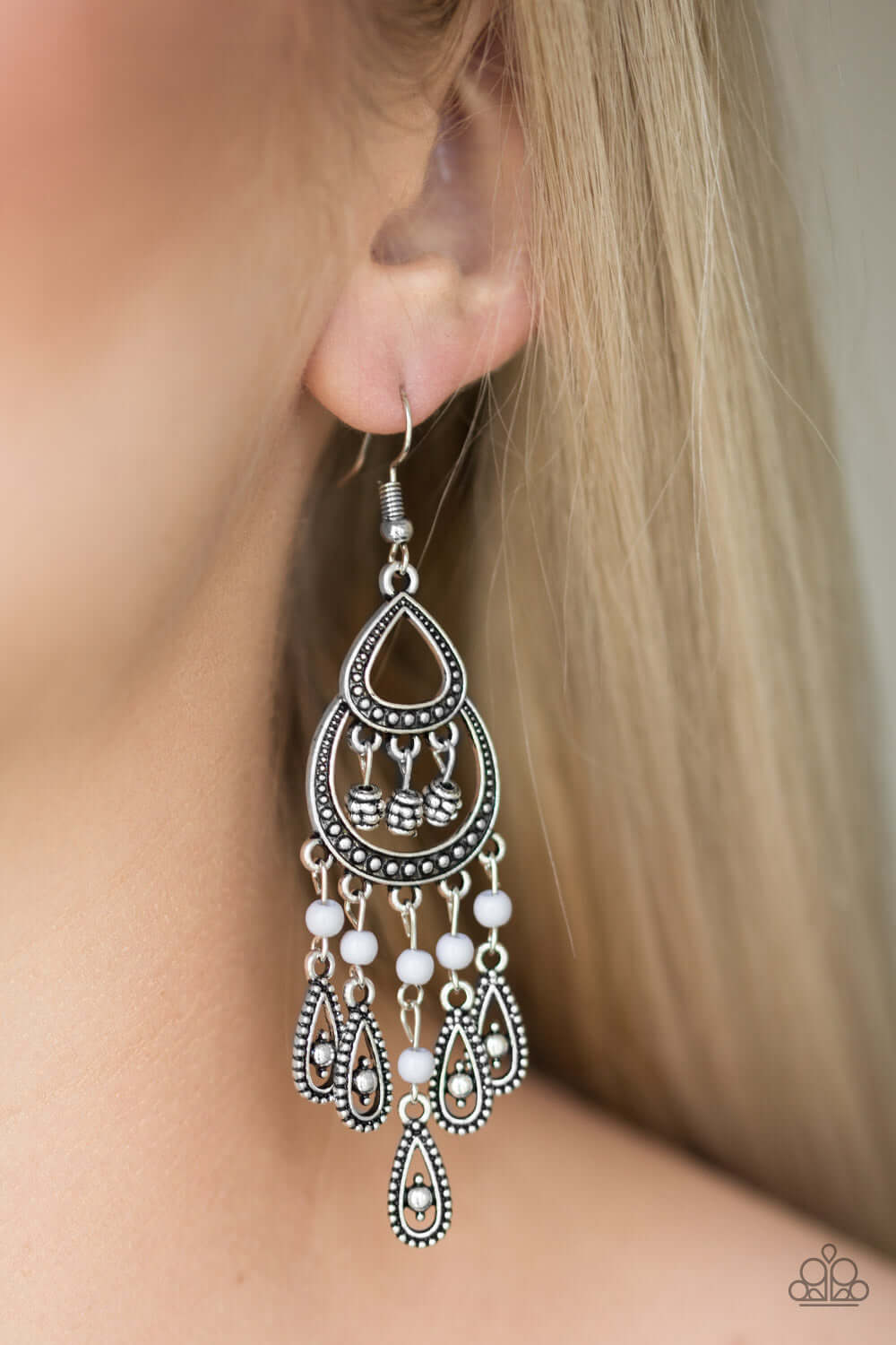 Paparazzi Accessories ✽ Eastern Excursion - Silver Earrings✽Flat Rate Ship $4.50✽ - Image #2