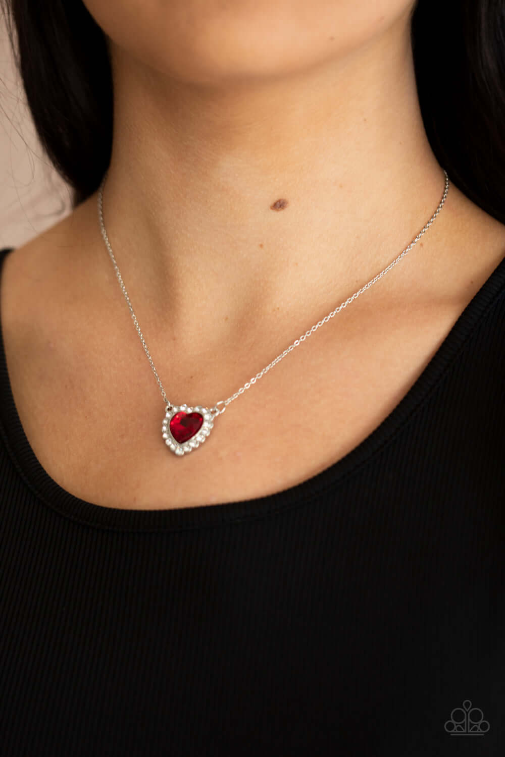 Paparazzi Accessories ✽ Out of the GLITTERY-ness of Your Heart - Red Necklace✽Flat Rate Ship $4.50✽ - Image #2