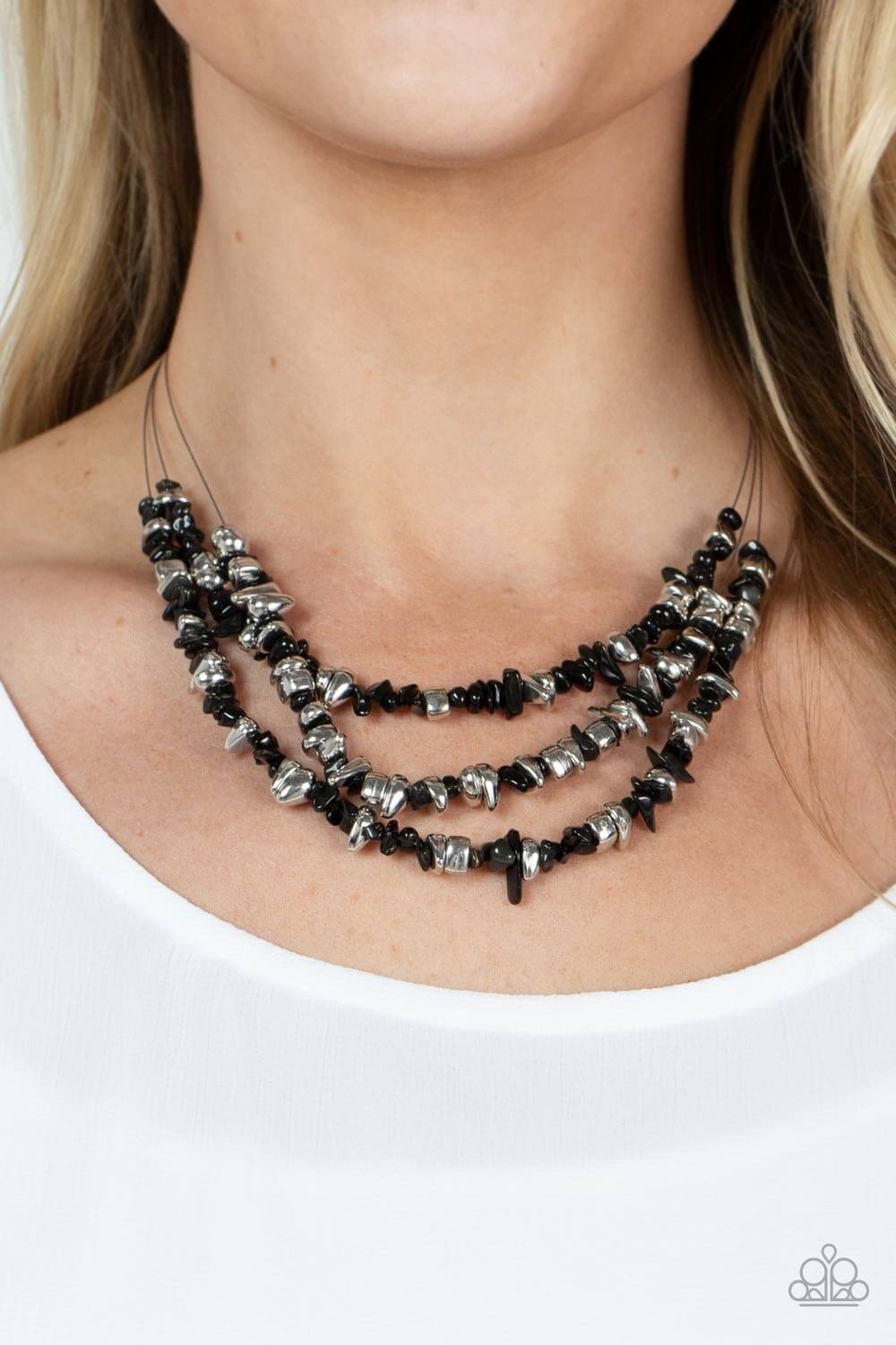 Paparazzi Accessories ❋Placid Pebbles - Black Necklace❋ Flat Rate Ship $4.50❋ - Image #2