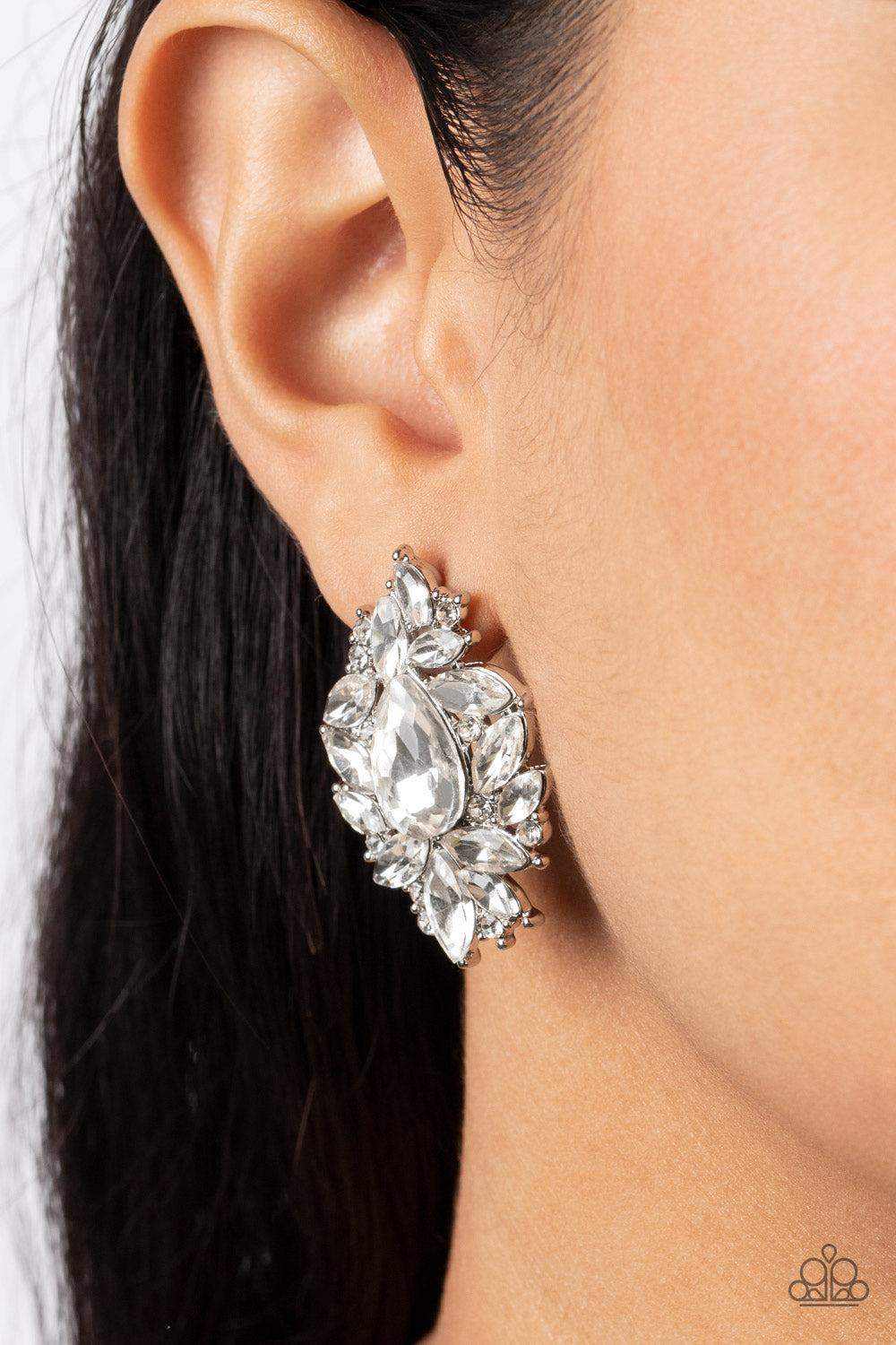 Paparazzi Accessories ❋We All Scream for Ice QUEEN - White Post Earrings❋ Flat Rate Ship $4.50❋ - Image #2