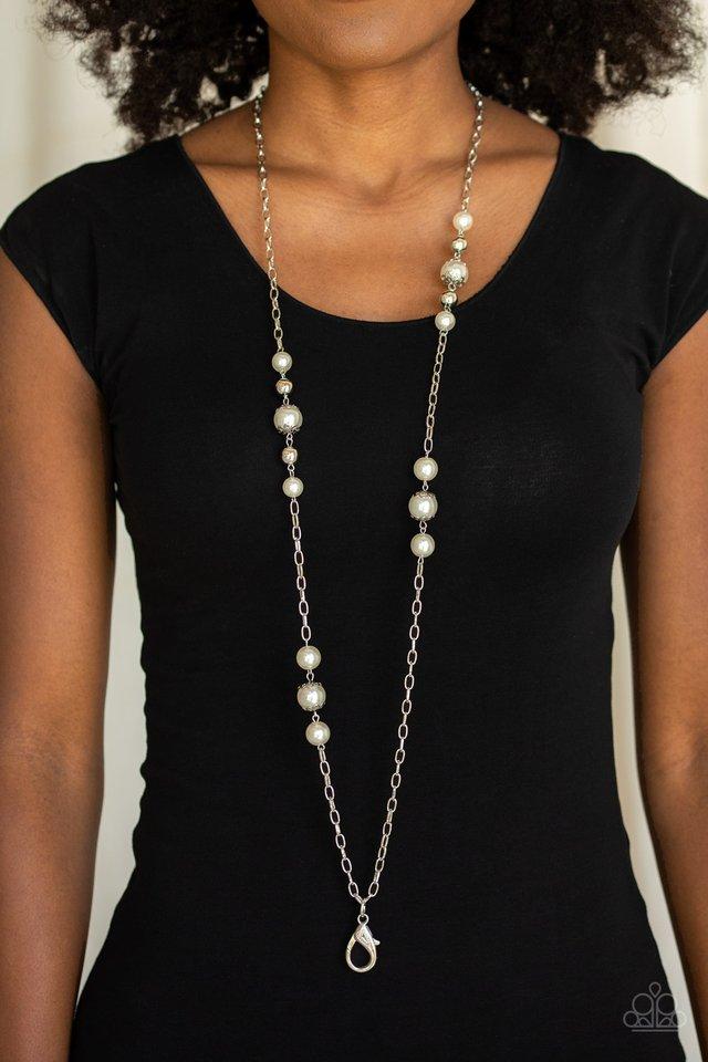 Paparazzi Accessories ❋Wall Street Waltz - White Lanyard❋ Flat Rate Ship $4.50❋ - Image #2