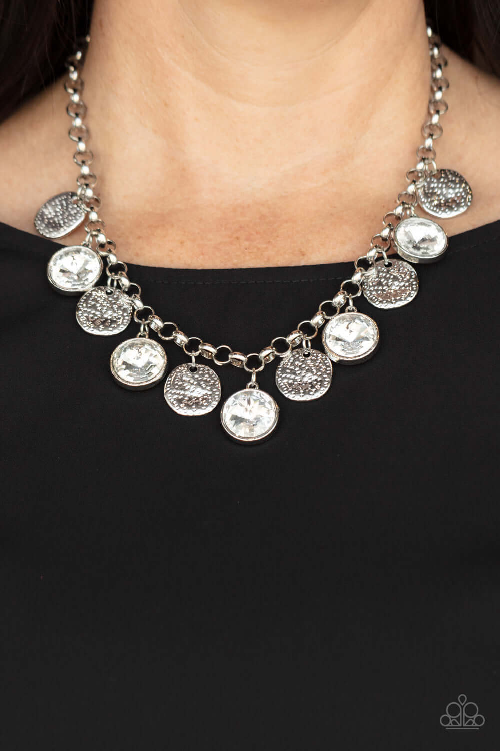 Paparazzi Accessories ❋Spot On Sparkle - White Necklace❋ Flat Rate Ship $4.50❋ - Image #2