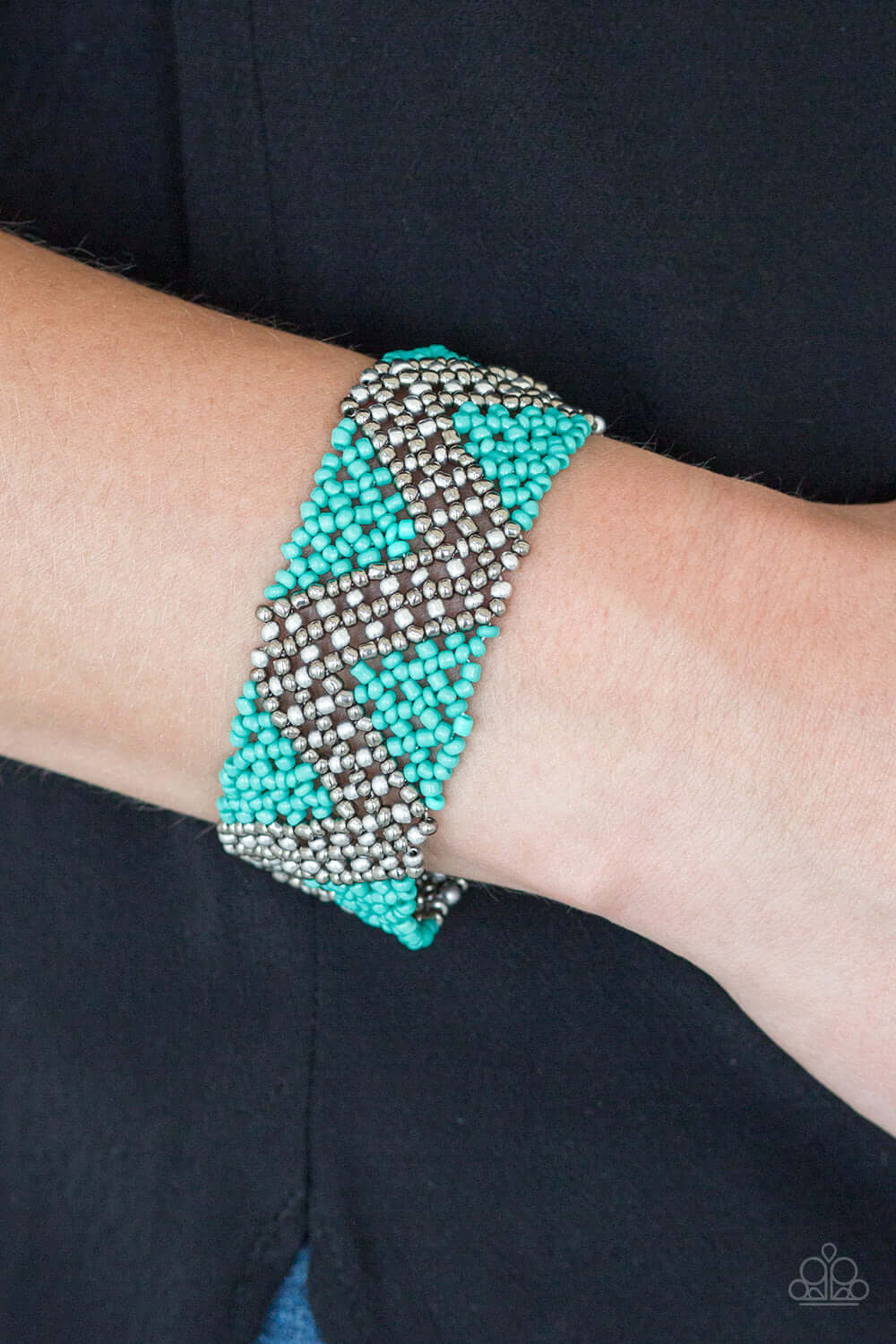 Paparazzi Accessories ✽ Desert Loom - Blue Bracelet✽Flat Rate Ship $4.50✽ - Image #2