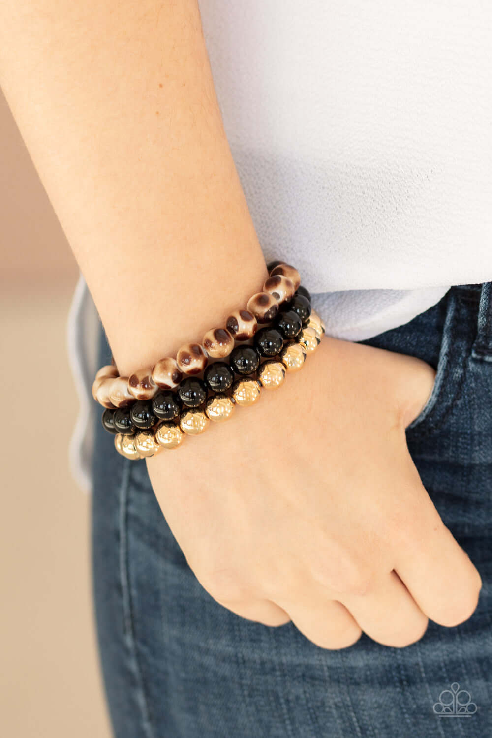 Paparazzi Accessories ✽ Courageously Couture - Black Bracelet✽Flat Rate Ship $4.50✽ - Image #2