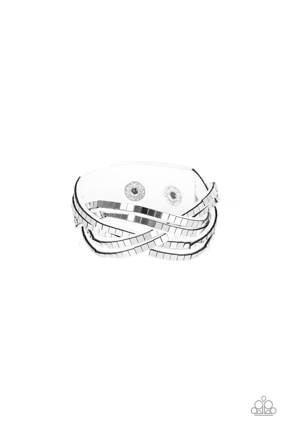 brought✽to✽you✽by✽blingflingbykat✽looking-for-trouble-white-bracelet✽paparazzi-accessories