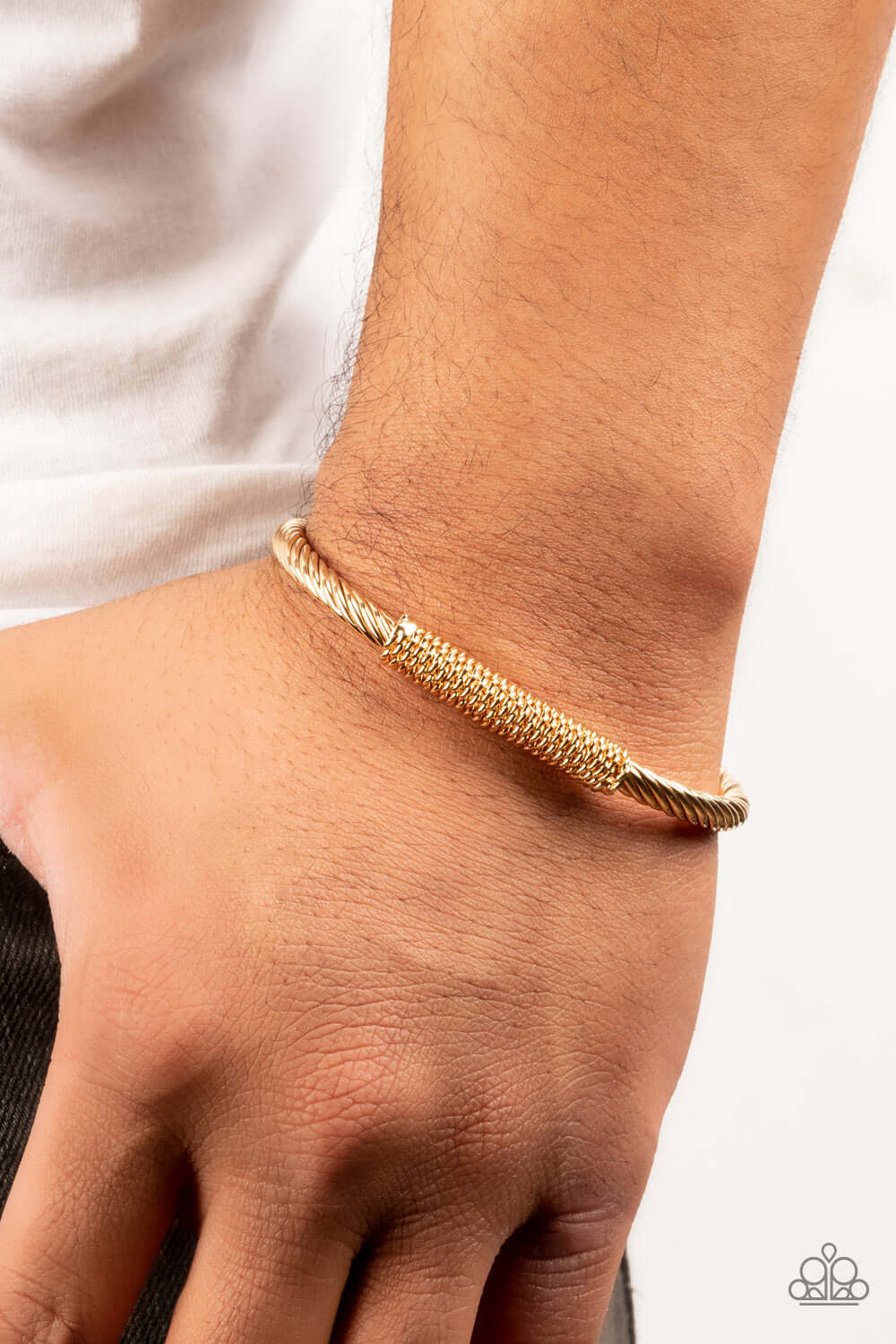 Paparazzi Accessories ❋CABLE-Minded - Gold Mens Bracelet❋ Flat Rate Ship $4.50❋ - Image #2