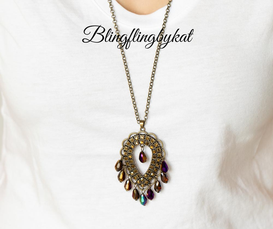 Paparazzi Accessories ✽ Teasable Teardrops - Brass Multi Necklace ✽ Flat Rate Ship $4.50✽ - Image #2