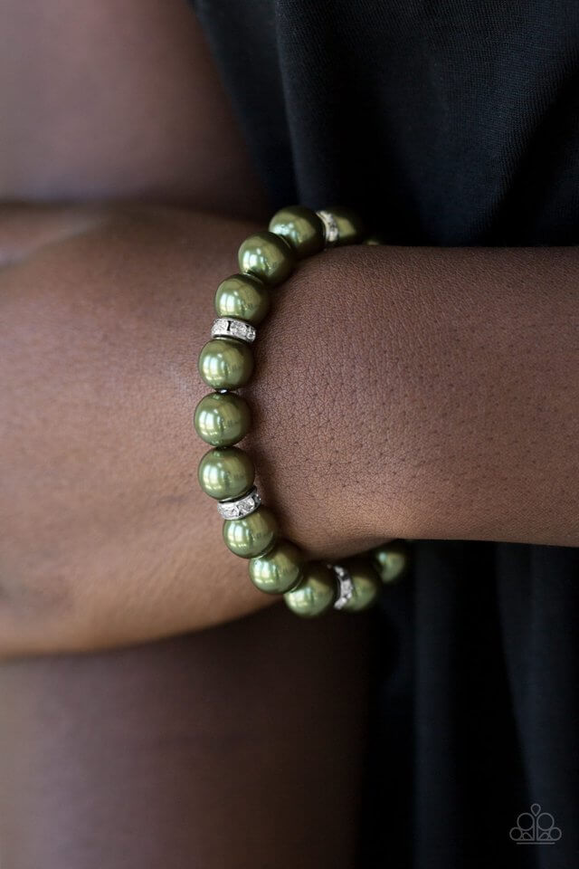Paparazzi Accessories ✽ Exquisitely Elite - Green Bracelet ✽ Flat Rate Ship $4.50✽ - Image #2