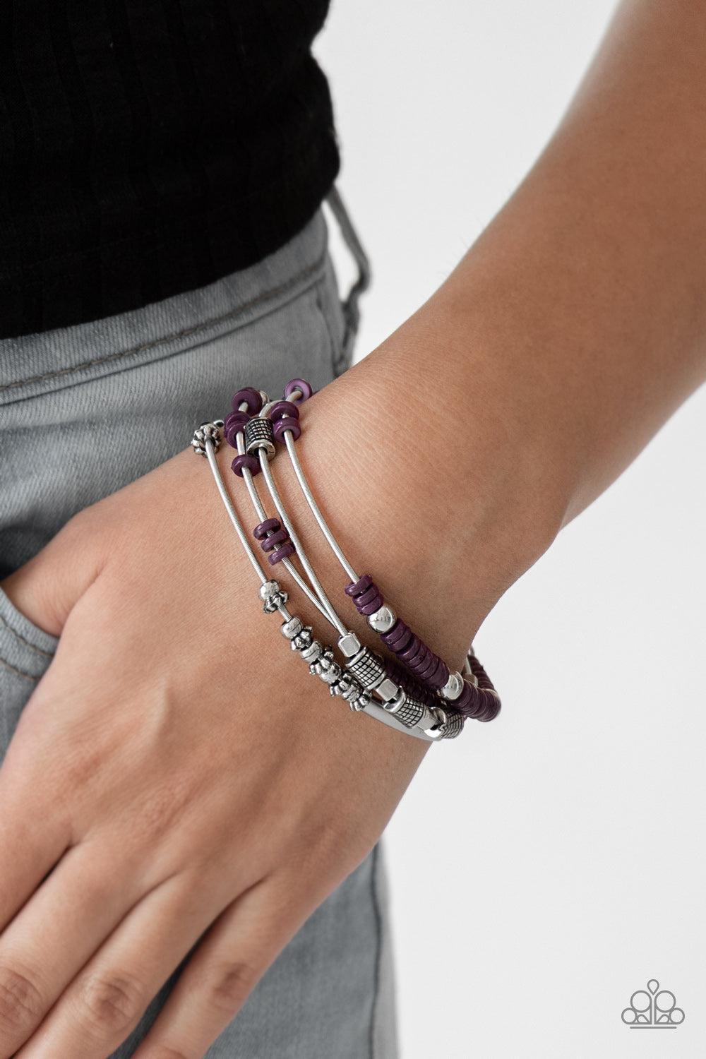 Paparazzi Accessories ✽ Tribal Spunk - Purple Bracelet✽Flat Rate Ship $4.50✽ - Image #2