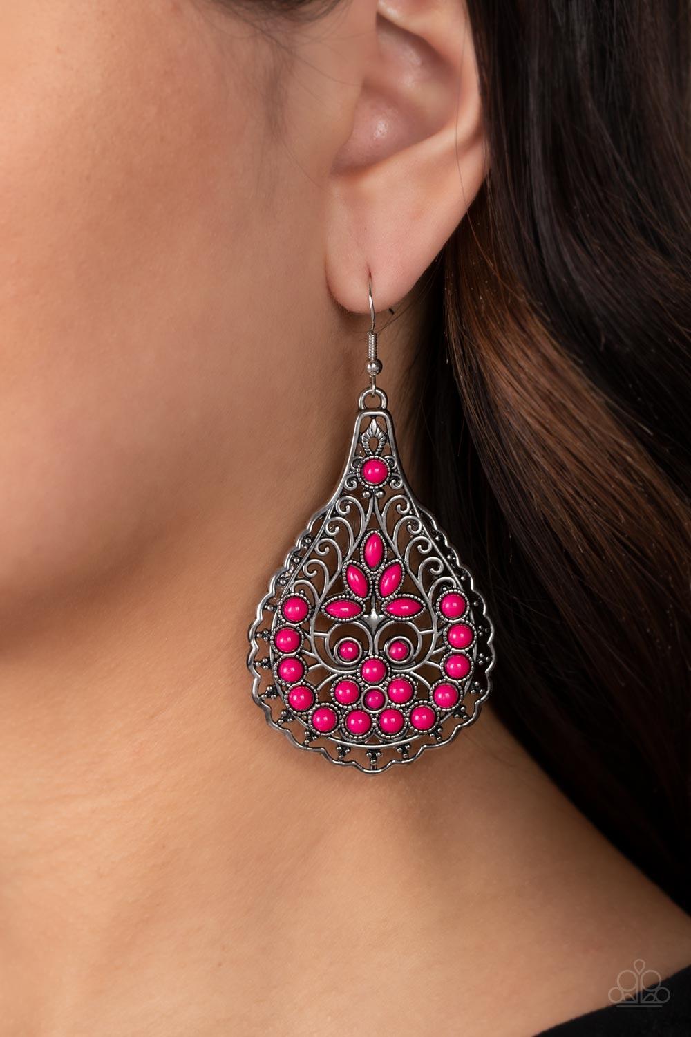 Paparazzi Accessories ❋Botanical Beauty - Pink Earrings❋ Flat Rate Ship $4.50❋ - Image #2