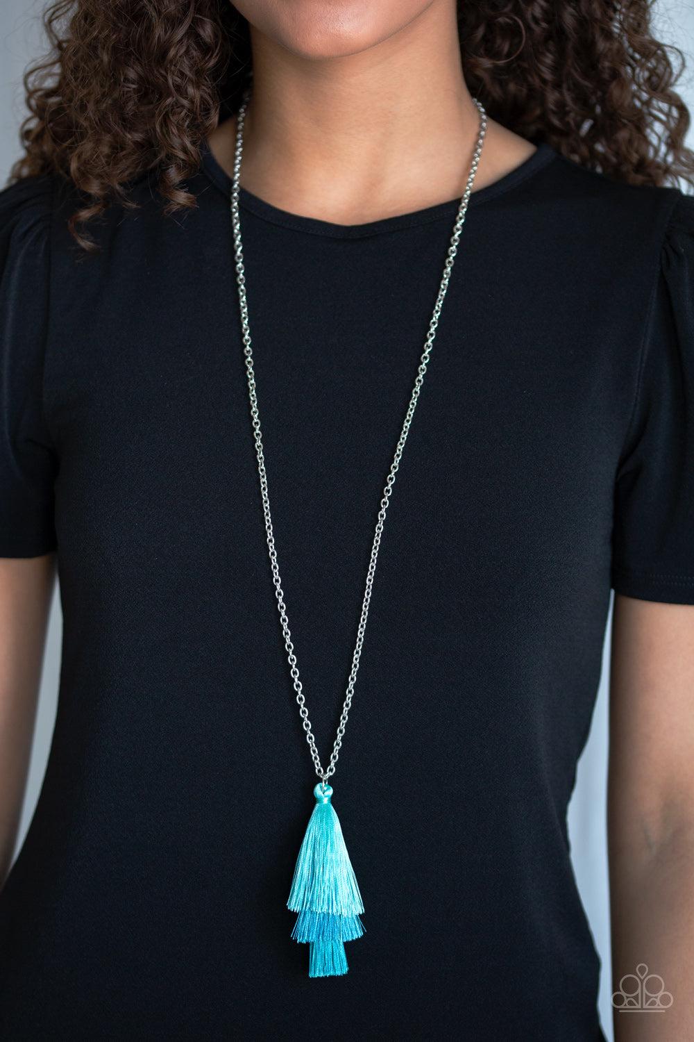 Paparazzi Accessories ✽ Triple The Tassel - Blue Necklace✽Flat Rate Ship $4.50✽ - Image #2
