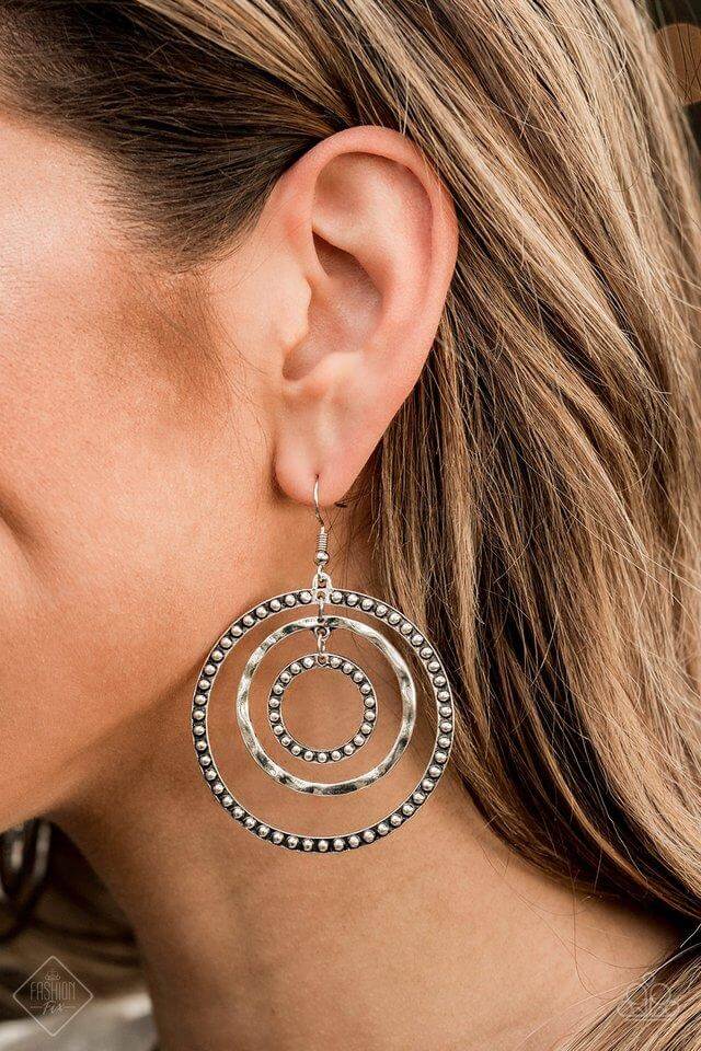 Paparazzi Accessories ✽ Texture Takeover - Silver Earrings✽ Flat Rate Ship $4.50✽ - Image #2