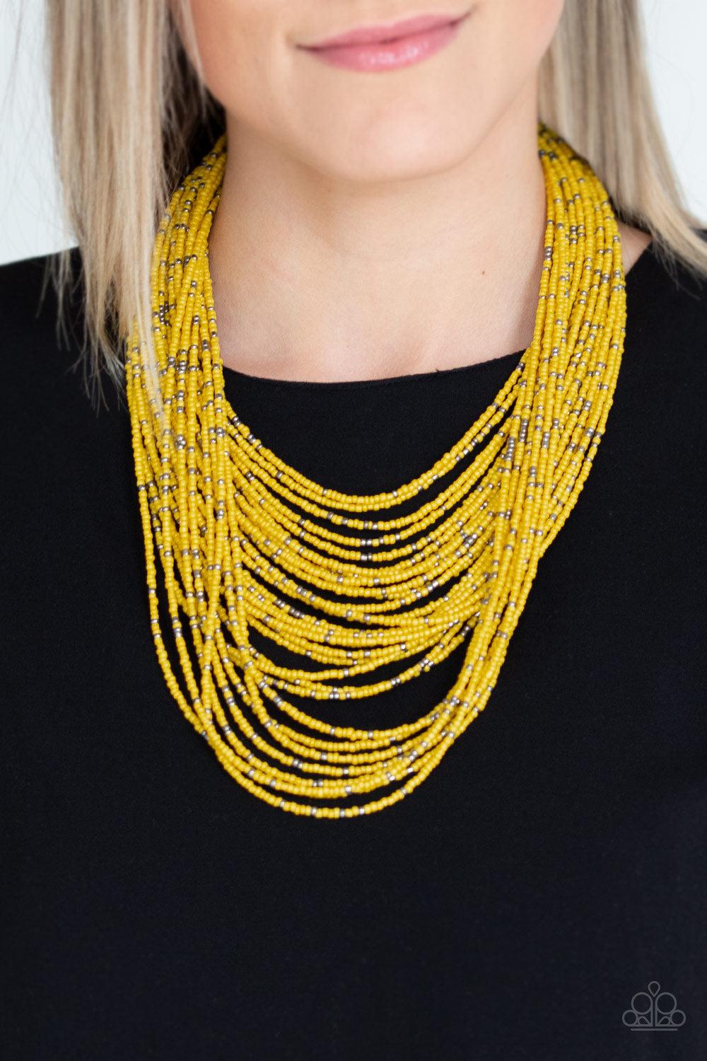 Paparazzi Accessories ✽ Rio Rainforest - Yellow Necklace✽Flat Rate Ship $4.50✽ - Image #2