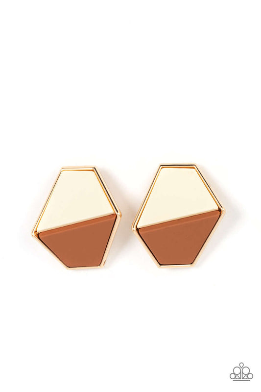 brought-to-you-by-blingflingbykat-generically-geometric-brown-post earrings-paparazzi-accessories-