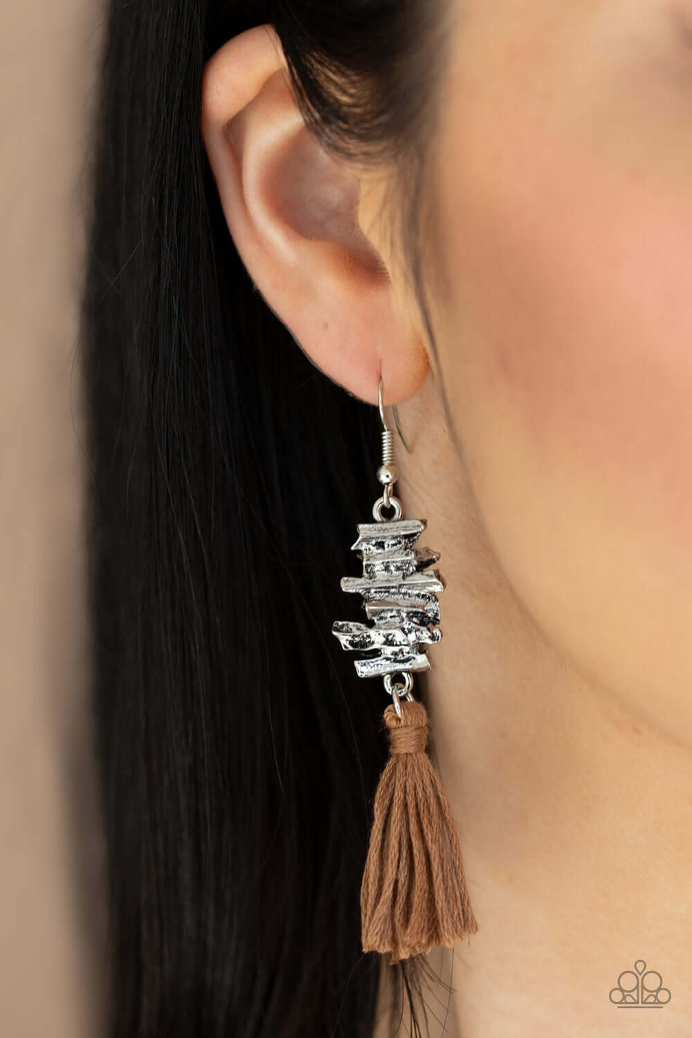 Paparazzi Accessories ✽ Tiki Tassel - Brown Earrings✽Flat Rate Ship $4.50✽ - Image #2