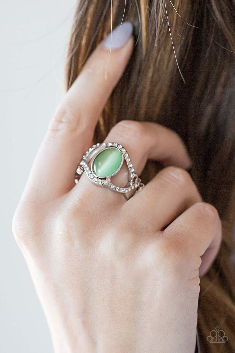 Paparazzi Accessories ✽ Moulin Moon - Green Ring✽Flat Rate Ship $4.50✽ - Image #2