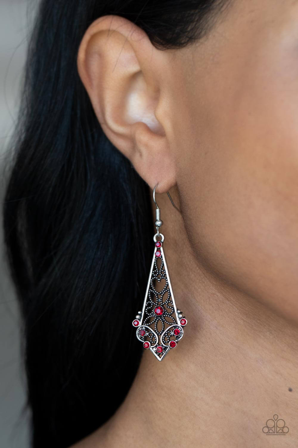 Paparazzi Accessories ❋Casablanca Charisma - Red Earrings❋ Flat Rate Ship $4.50❋ - Image #2
