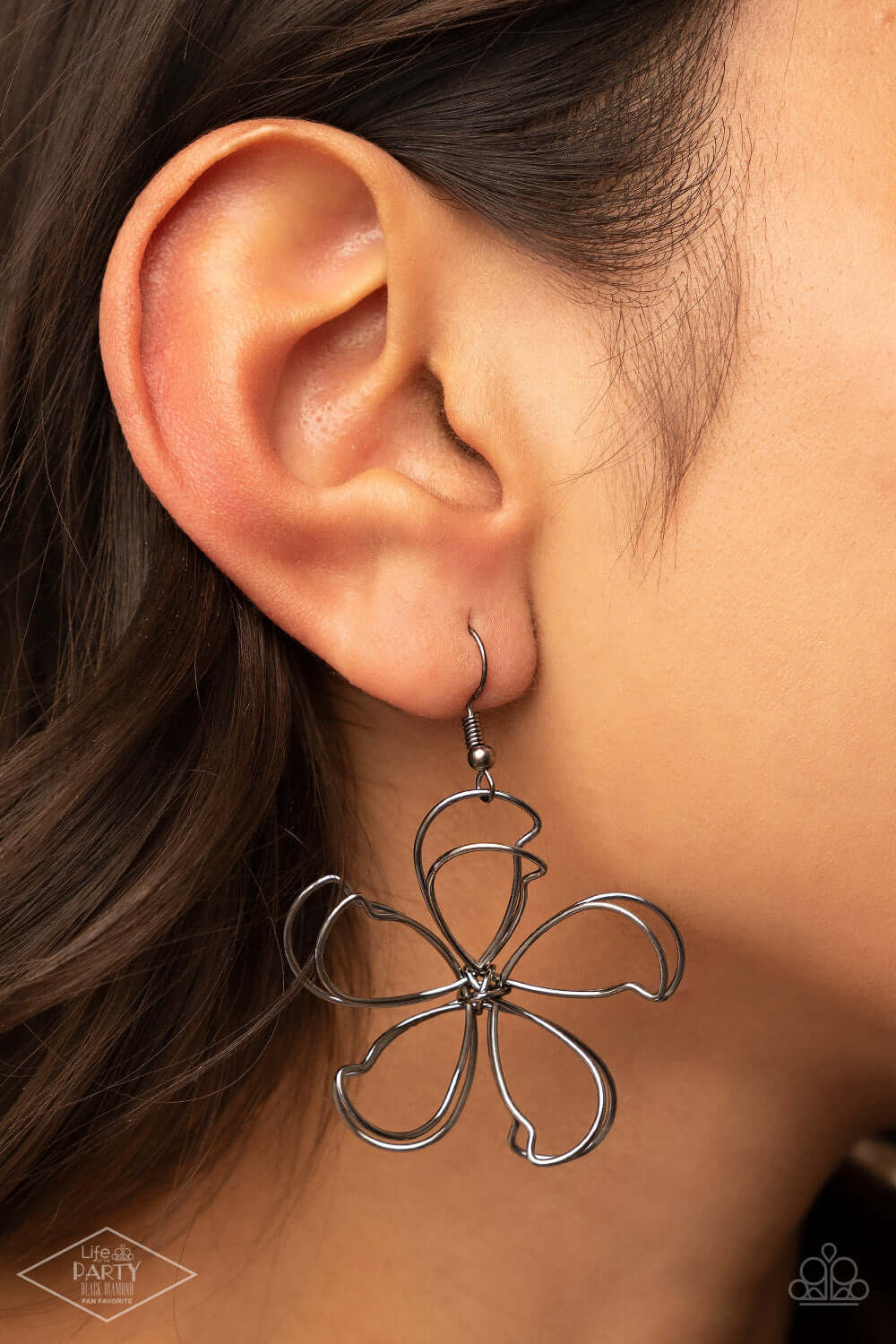 Paparazzi Accessories ❋Miss Daisy - Gunmetal (Large) Earrings❋ Flat Rate Ship $4.50❋ - Image #2