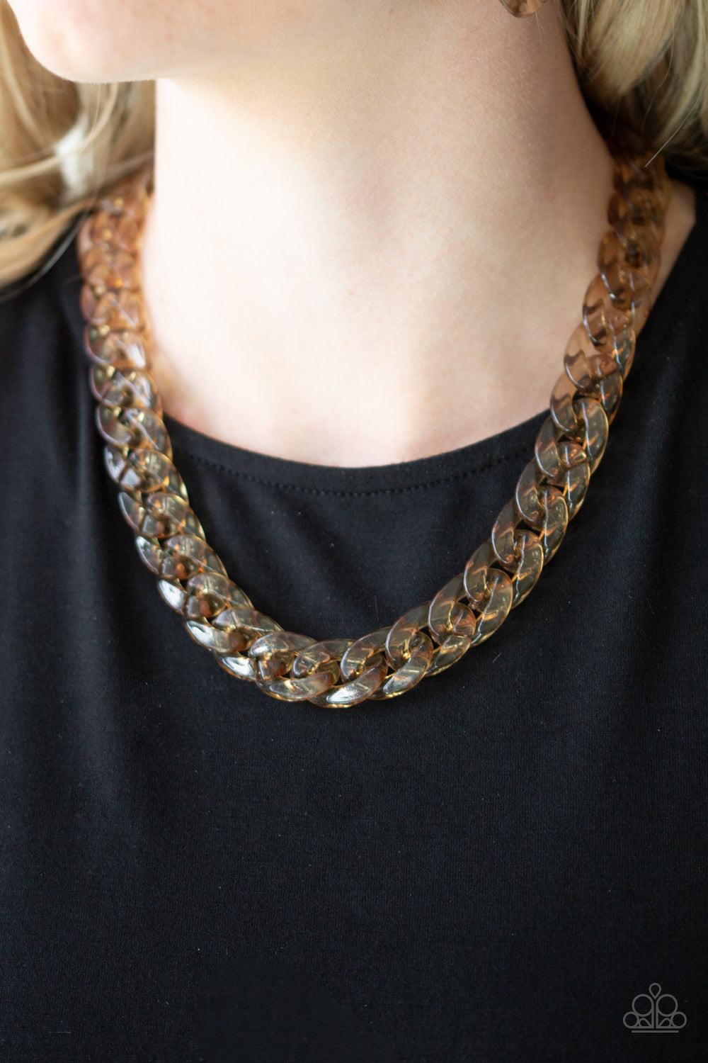 Paparazzi Accessories ✽ Put It On Ice - Brass Necklace✽Flat Rate Ship $4.50✽ - Image #2